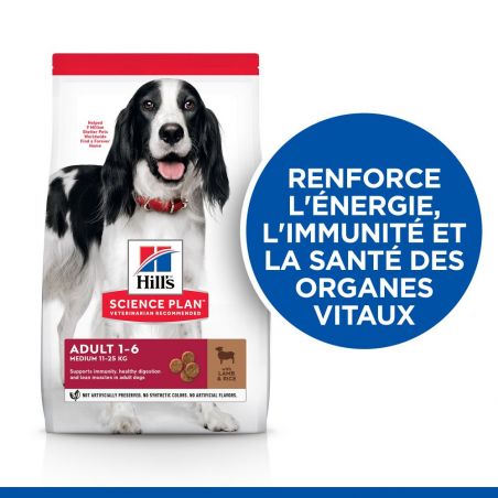 CROQUETTES CHIEN SCIENCE PLAN ADULT MEDIUM AGNEAU / RIZ - HILL'S