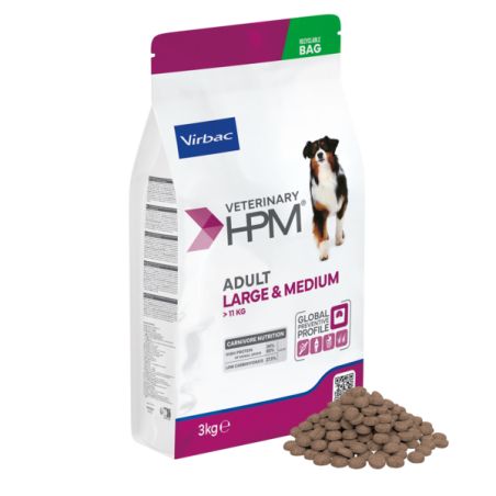 CROQUETTES CHIEN VETERINARY HPM DOG ADULT LARGE & MEDIUM - VIRBAC
