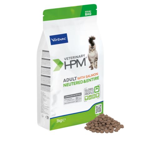 CROQUETTES CHAT VETERINARY HPM CAT ADULT NEUTERED & ENTIRE SAUMON - VIRBAC