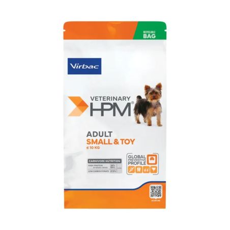 CROQUETTES CHIEN VETERINARY HPM DOG ADULT SMALL & TOYS - VIRBAC