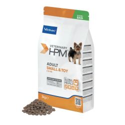 CROQUETTES CHIEN VETERINARY HPM DOG ADULT SMALL & TOYS - VIRBAC