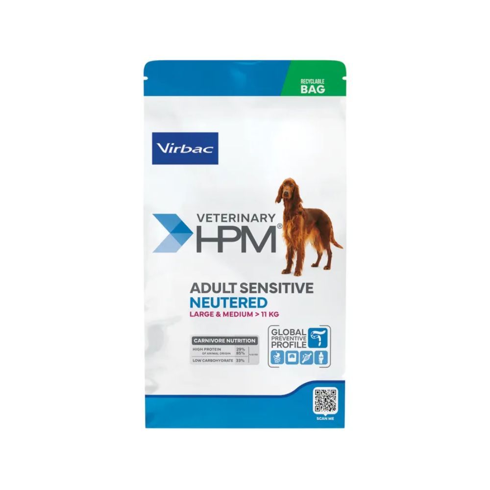 CROQUETTES CHIEN VETERINARY HPM DOG NEUTERED SENSITIVE LARGE & MEDIUM - VIRBAC