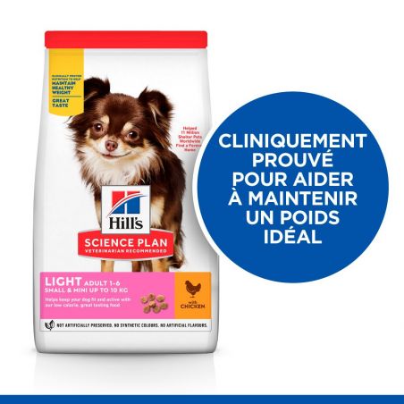 CROQUETTES CHIEN SCIENCE PLAN ADULTE LIGHT SMALL & MINI POULET - HILL'S