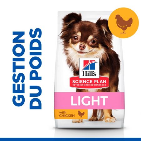 CROQUETTES CHIEN SCIENCE PLAN ADULTE LIGHT SMALL & MINI POULET - HILL'S