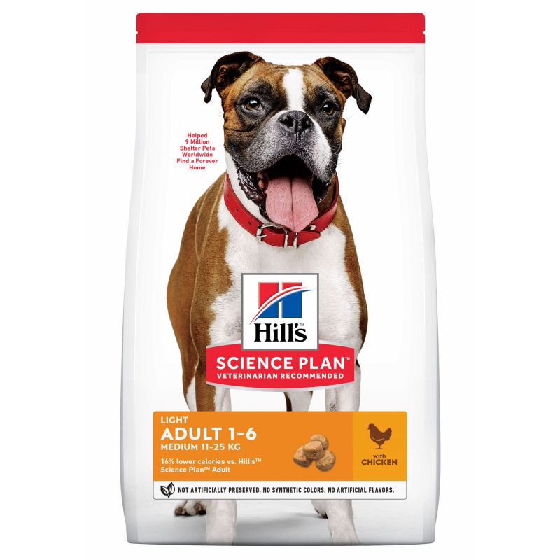 CROQUETTES CHIEN SCIENCE PLAN ADULTE LIGHT MEDIUM POULET - HILL'S