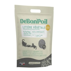 Litière DeBonPoil Chat Charbon 6L – Agglomérante Anti-Odeur