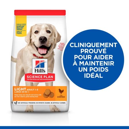 CROQUETTES CHIEN SCIENCE PLAN ADULTE LIGHT LARGE POULET - HILL'S