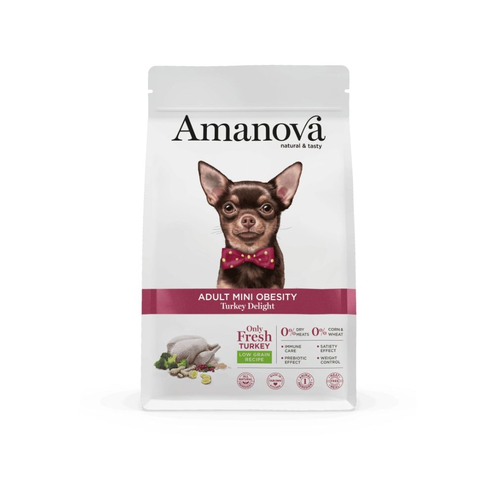 Croquettes chien mini surpoids Amanova dinde 7 kg