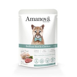Pâtée Chat Sans Céréales Poulet & Bœuf Amanova 85g