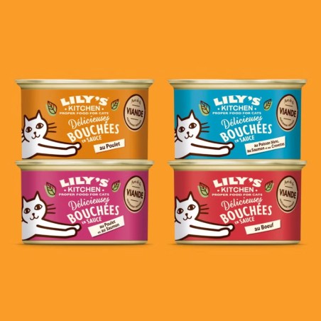 Pâtée Bouchées Chat Sans Céréales Multipack 8x85g - Lily’s Kitchen