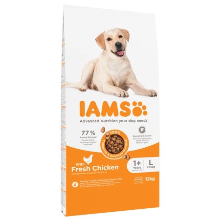 SAC DE CROQUETTE pour chien de grande taille et adulte au poulet de la marque IAMS