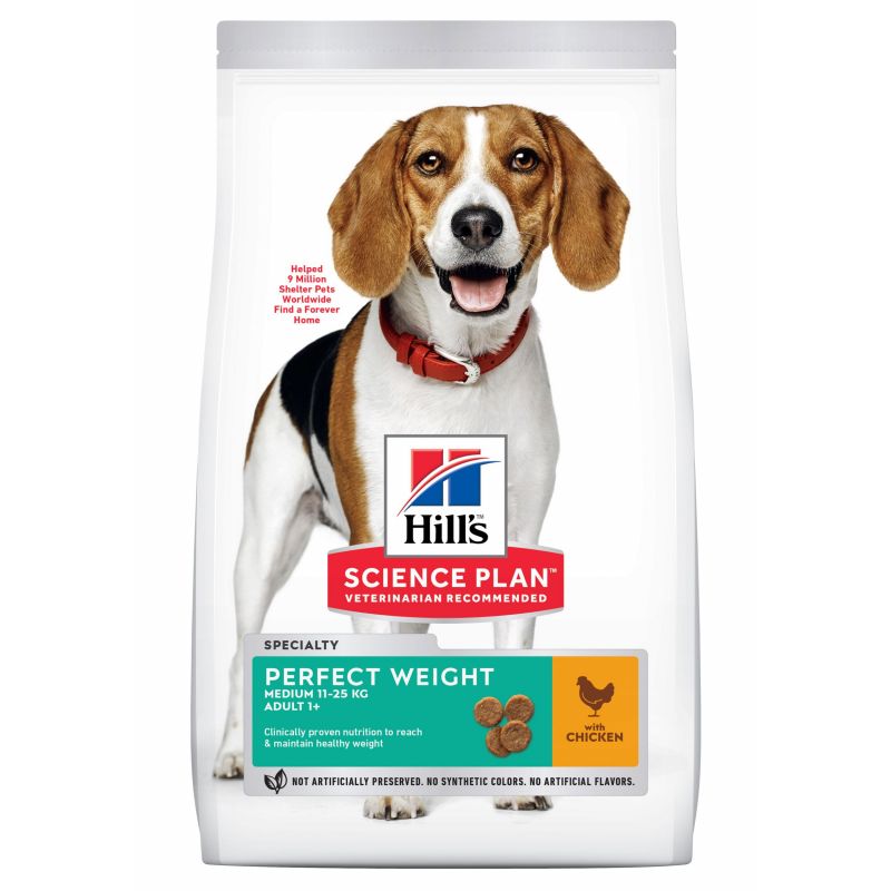 CROQUETTES CHIEN SCIENCE PLAN ADULT PERFECT WEIGHT MEDIUM - HILL'S