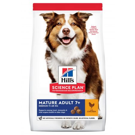 CROQUETTES CHIEN SCIENCE PLAN ADULT MATURE 7+ MEDIUM POULET - HILL'S