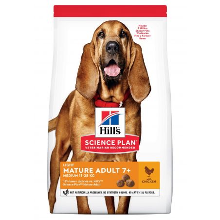 CROQUETTES CHIEN SCIENCE PLAN ADULT MATURE 7+ LIGHT POULET - HILL'S