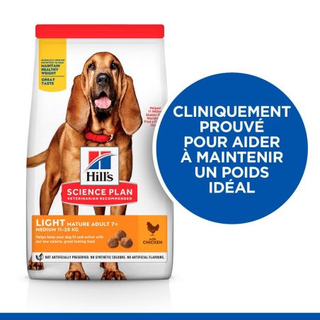 CROQUETTES CHIEN SCIENCE PLAN ADULT MATURE 7+ LIGHT POULET - HILL'S