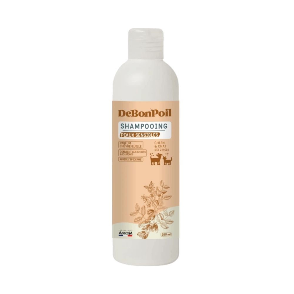 Shampooing Peaux Sensibles Chien Chat DEBONPOIL à l'Aloe Vera