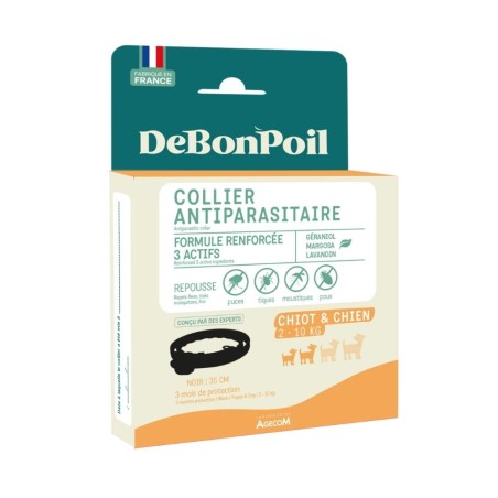 Collier Antiparasitaire Chien DEBONPOIL Jusqu'à 3 Mois chiot et petit chien