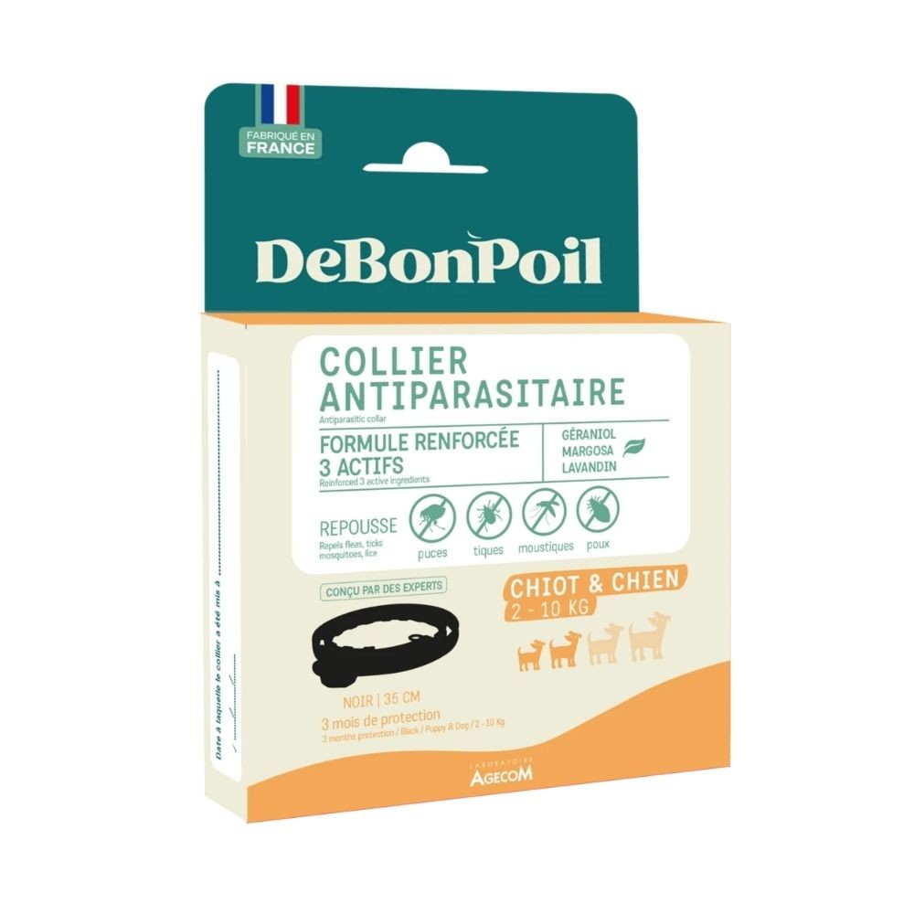 Collier Antiparasitaire Chien DEBONPOIL Jusqu'à 3 Mois chiot et petit chien