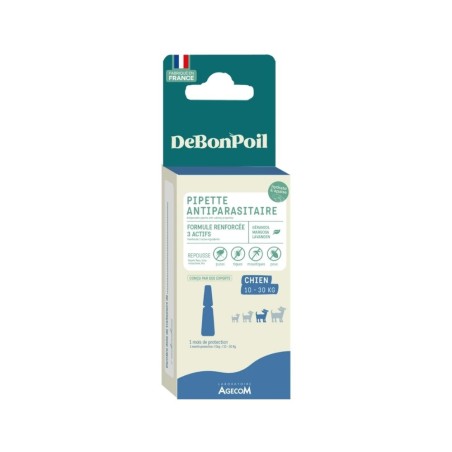 Pipettes Antiparasitaires Chien 10 à 30 kg DEBONPOIL - 1 pipette