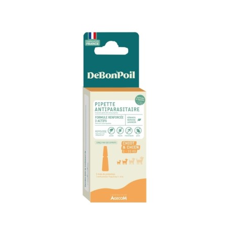 Pipettes Antiparasitaires Chiot et Chien 2 à 10 kg DEBONPOIL - 1 pipette