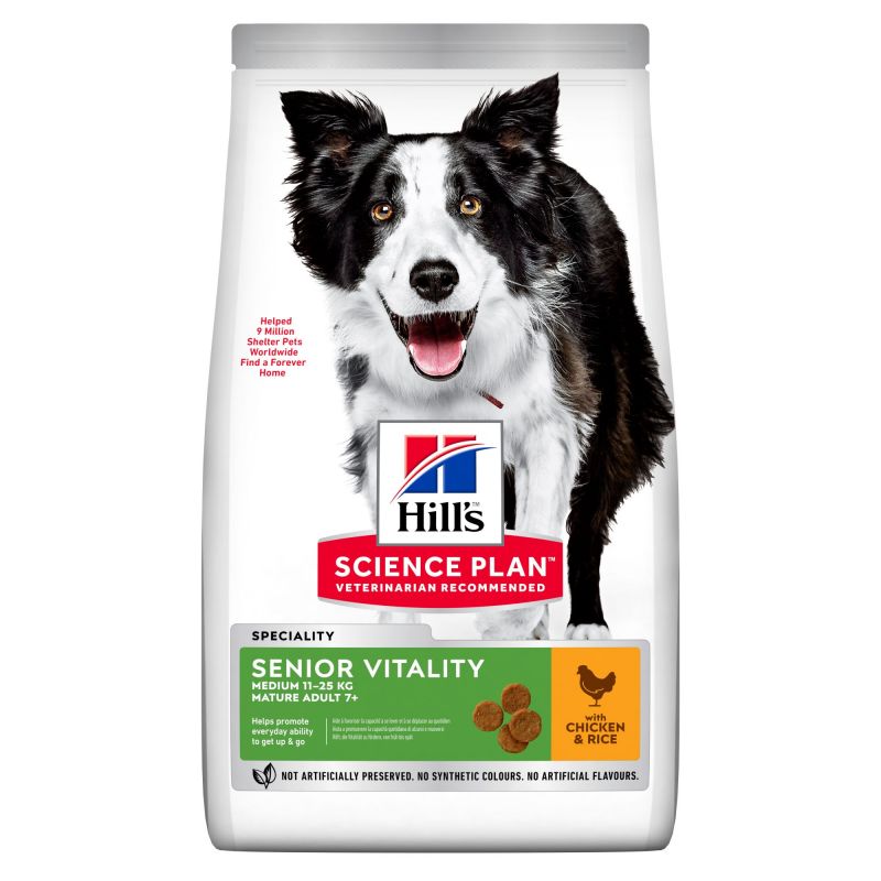 CROQUETTES CHIEN SCIENCE PLAN ADULT 7+ SENIOR VITALITY MEDIUM - HILL'S