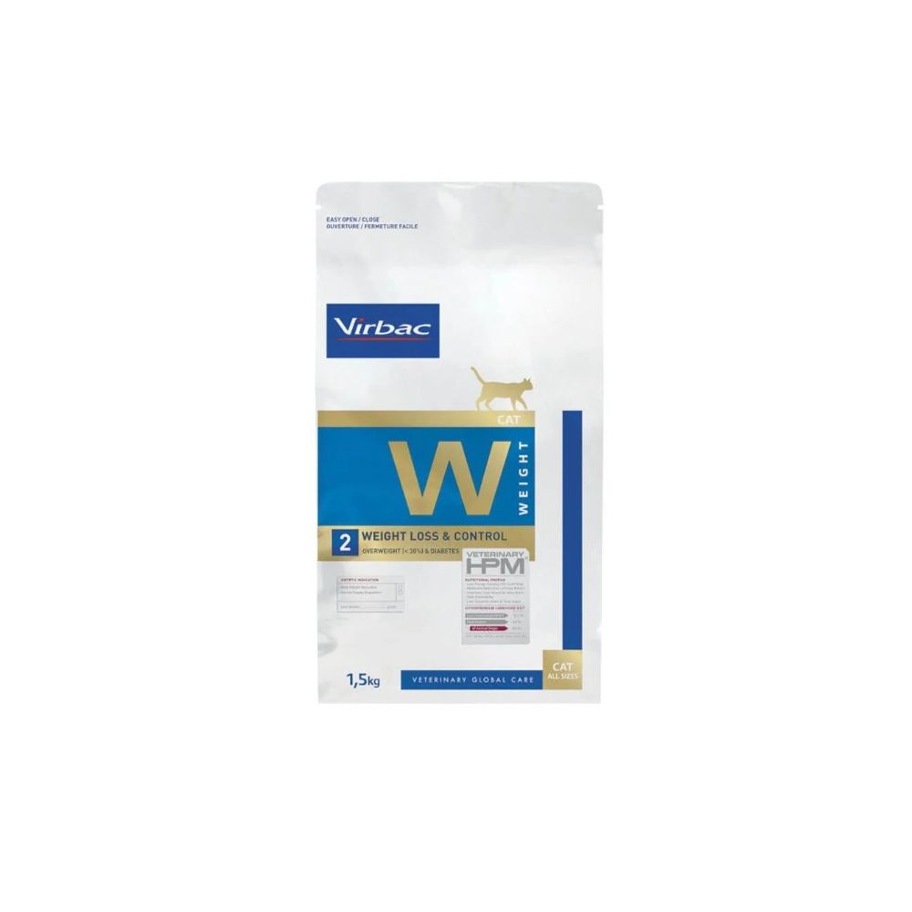 CROQUETTES CHAT VETERINARY HPM CAT W2 WEIGHT LOSS&CONTROL - VIRBAC