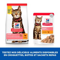 CROQUETTES CHAT SCIENCE PLAN ADULT LIGHT POULET - HILL'S