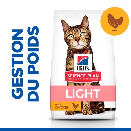 CROQUETTES CHAT SCIENCE PLAN ADULT LIGHT POULET - HILL'S